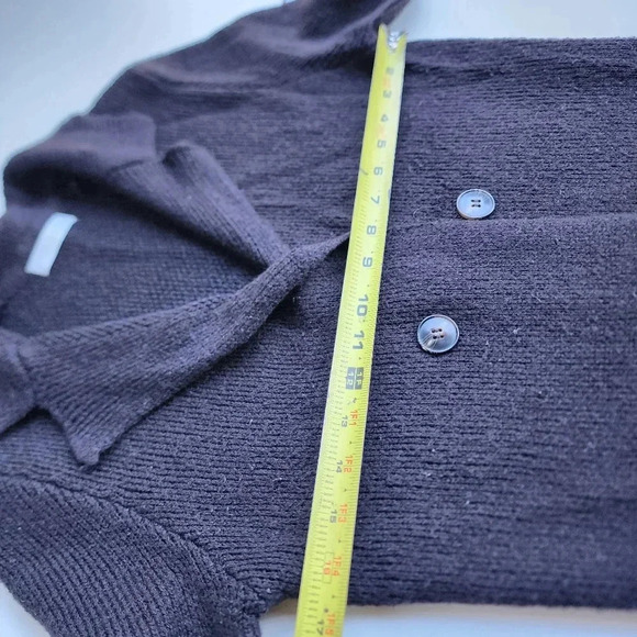 Sugar Rain Black Button Front Long  Cardigan Sweater Soft Acrylic Sz L - Picture 8 of 11